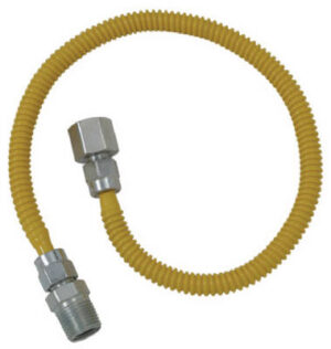 Gas Connector with Fitting, 1/2 x 1/2 Female/Male x 24-In.