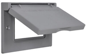 Weatherproof GFCI Flip Cover, Horizontal, Single Gang, Gray