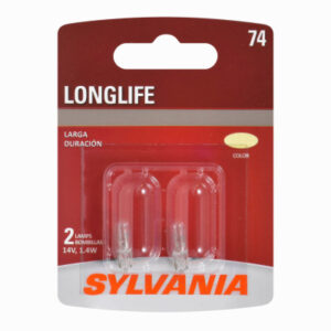 74 Long Life Miniature Clear Bulb, 74LL BP2, 2-Pk.