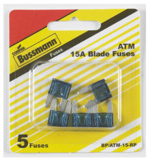 Auto Blade Fuse, 15-Amp, Blue, 5-Pk.