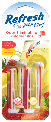 Air Freshener, Fresh Strawberry/Cool Lemonade Scent, 4 Pack