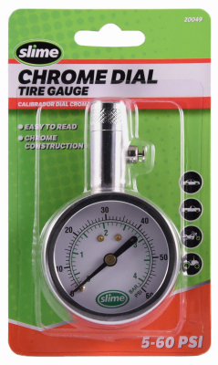 Tire Gauge, Brass, 5-60 PSI