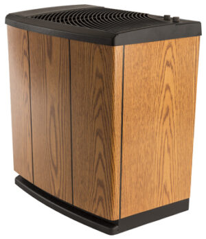 Whole House Console Evaporative Humidifier, Light Oak/Black Trim, 3700 Sq. Ft. Coverage, 5.4 Gallons