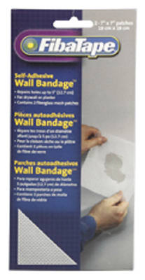 FibaTape Wall Bandage Repair Patch, White, 7 x 7-In., 2-Pk.