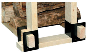 4-Pc. Log Rack Brackets, Black, 6-1/2 x 9-1/4 x 4-1/4 In.
