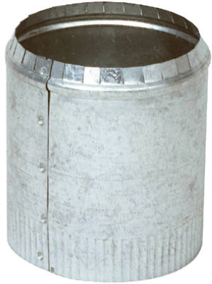HVAC Duct Pipe Top Collar, Crimped, Galvanized, 30 Gauge, 5 In.
