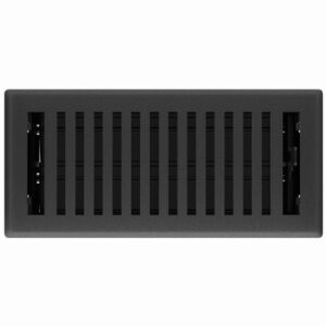 Signature Series Floor Register, Black Iron Montezuma, Steel, 4 x 10 In.