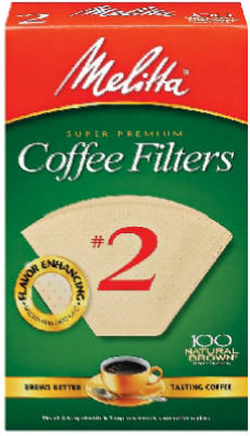100-Count #2 Melitta Natural Brown Cone Coffee Filters