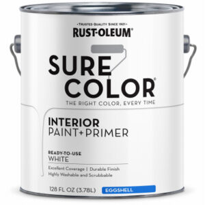 Sure Color Interior Wall Paint & Primer, Eggshell White, 1 Gallon