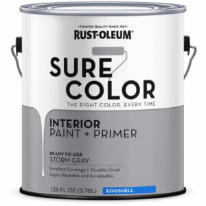 Sure Color Interior Wall Paint & Primer, Eggshell Storm Gray, 1 Gallon