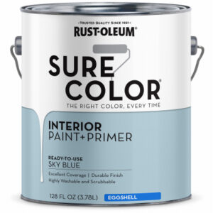Sure Color Interior Wall Paint & Primer, Eggshell Sky Blue, 1 Gallon