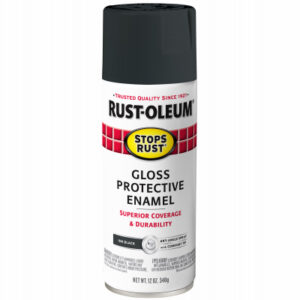 Stops Rust Protective Enamel Spray Paint, Gloss Ink Black, 12-oz.