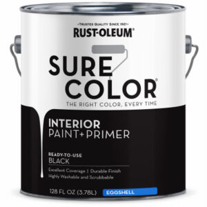 Sure Color Interior Wall Paint & Primer, Eggshell Black, 1 Gallon