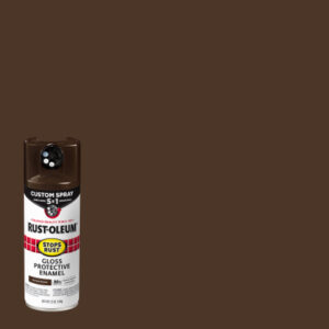 Stops Rust Custom Spray 5-in-1 Spray Paint, Gloss Leather Brown, 12 oz.