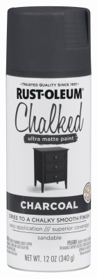 Spray Paint, Chalked Ultra Matte Finish, Charcoal, 12-oz.