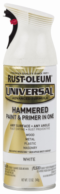 Universal Paint & Primer Hammered Spray Paint, White, 12-oz.