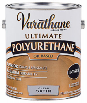 Interior Polyurethane Wood Finish, Oil-Based, Clear Satin, 1-Gallon