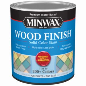 Wood Finish Stain, Water-Based, Solid Color, White, 1-Qt.