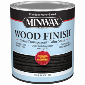 Wood Finish Stain, Water-Based, Semi-Transparent, True Black, 1-Qt.