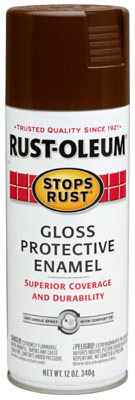 Stops Rust Spray Enamel, Leather Brown Gloss, 12-oz.