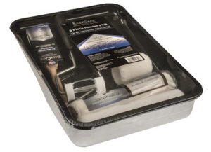8-Pc. Paint Tray Set, Metal Tray, Brush, 3 & 9 In. Rollers