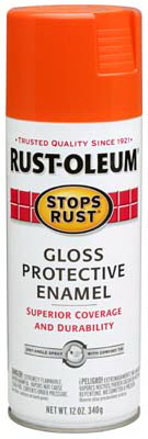 Stops Rust Spray Enamel, Orange Gloss, 12-oz.