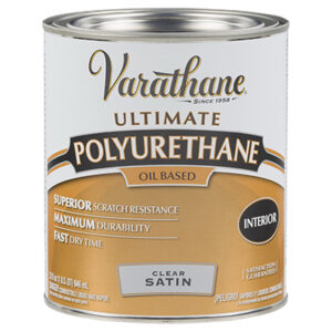 Interior Polyurethane Wood Finish, Oil-Based, Clear Satin, 1-Qt.