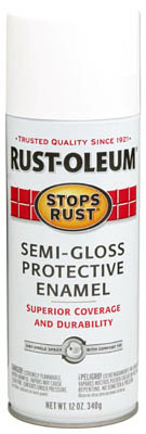 Stops Rust Spray Enamel, White Semi-Gloss, 12-oz.