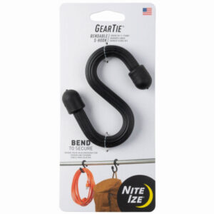 Gear Tie Bendable S-Hook, Black