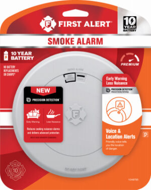 10-Year Smoke Alarm, Voice & Location Alert, Sealed Battery