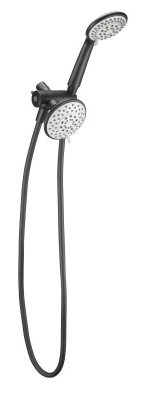 5-Spray Shower Head, Handheld + Fixed Mount, 1.8 GPM, Matte Black