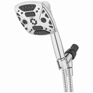 WaterSense 7-Spray Handheld Shower Head, 1.8-GPM, Chrome, 4.88-In. Square