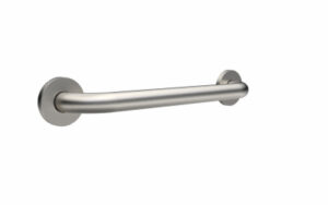 24 In. Grab Bar, 1.25 In. Diameter, Concealed Screws, Stainless Steel
