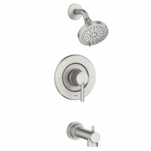 Arylis Posi-Temp Tub & Shower Faucet, Spout, Showerhead, Brushed Nickel