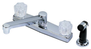 Kitchen Faucet With Side Spray, 2 Handles, Chrome