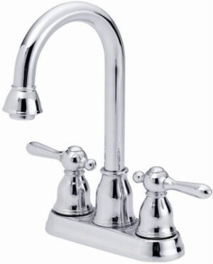 Bar Faucet, 2 Metal Handles, Brushed Nickel
