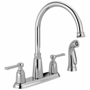 Emmett High-Arc Kitchen Faucet, 2 Handles With Side Spray, Chrome