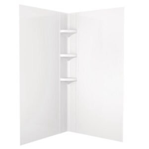Neo Angle Corner Shower Wall Set, Bright White Gloss, 38 x 38 In., 3-Pc.