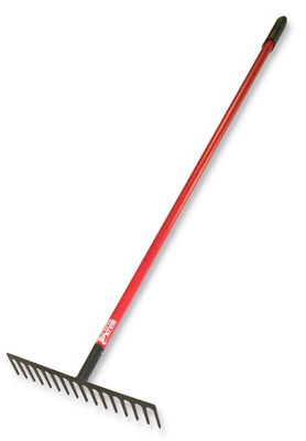 Level Head Rake, Steel,  66-In. Fiberglass Handle