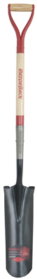 Drain Spade, Open Back, Wood Handle, 16 In.