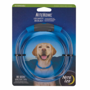 NiteHowl Rechargeable LED Safety Dog Necklace, Blue