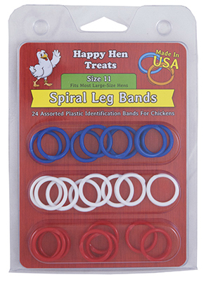 Poultry Spiral Leg Bands,  3 Colors, Size 11, 26-Ct.