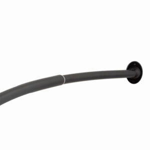 Curved Shower Curtain Tension Rod, Matte Black, 42 to 72 In.
