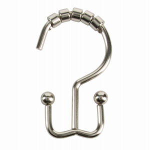 Annex Double-Roller Shower Curtain Hooks, Brushed Nickel, 12-Pk.