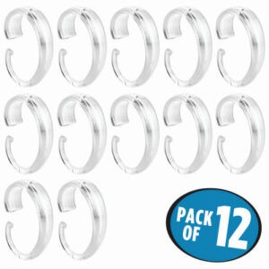 Shower Curtain "C" Hooks, Clear Plastic, 12-Pk.