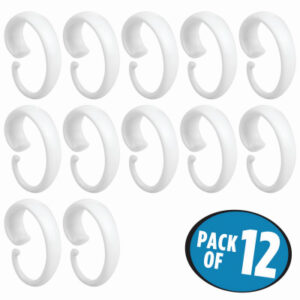 Shower Curtain "C" Hooks, White Plastic, 12-Pk.