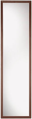 Plain Edge Frame Door Mirror, Walnut, Rectangle Molded, 14 x 50-In.