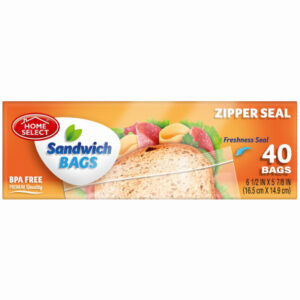 Sandwich Bags, Zipper Seal, 40-Ct.