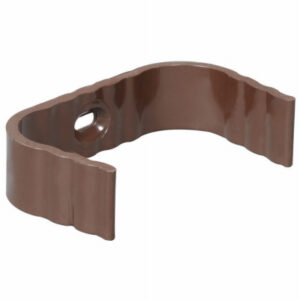 Downspout Clip, Traditional, Vinyl, Brown, 2 x 3-In.