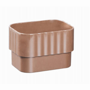 Downspout Connector, Traditional, Vinyl, Brown, 2 x 3-In.